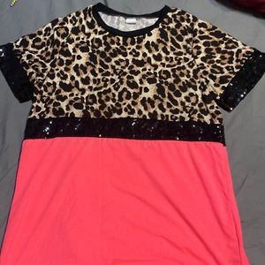 Hot, pink and cheetah print shirt